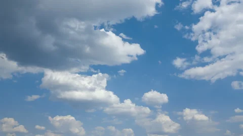 Blue summer sky with cumulus clouds time lapse scene Video stock 137740465