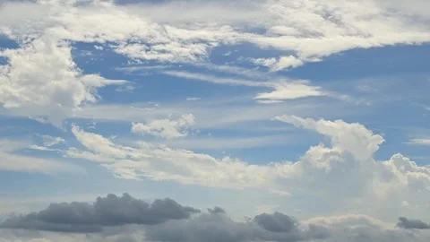 Blue Summer Sky With Dramatic White Clouds Video stock 342945389