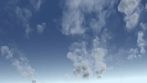 Blue summer sky endless looping cloud time lapse,  dramatic fast moving Stock Footage 140674275