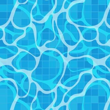 Blue summer water waves with reflections in swimming pool. Realistic poolsi.. Illustrazione stock