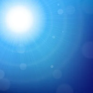 Blue sun background Stock Illustration