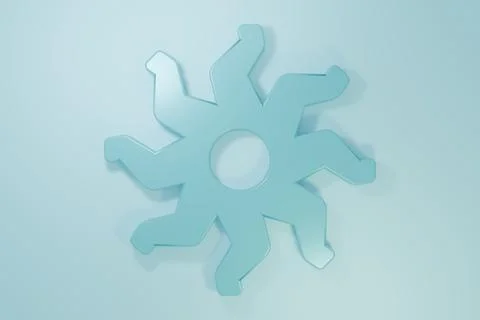 Blue Sun icon isolated on blue background. Minimalism concept. 3D render il.. Stock Illustration