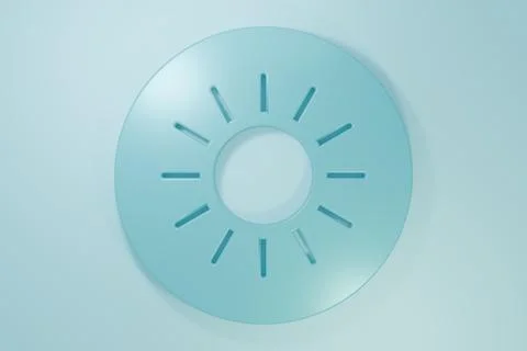 Blue Sun icon isolated on blue background. Minimalism concept. 3D render il.. Stock Illustration