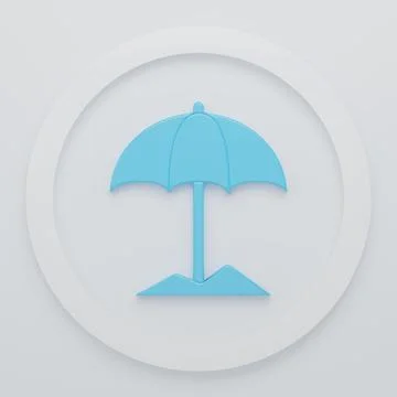 Blue Sun protective umbrella for beach icon isolated on white background. L.. Illustrazione stock