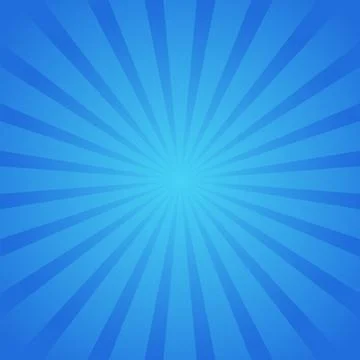 Blue Sun Rays Gradient Background Illustration with Radial Sunburst Ilustração Stock