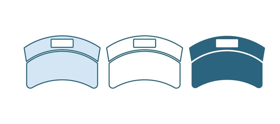 Blue Sun visor cap icon isolated on white background. Sport equipment. Spor.. Stock Illustration
