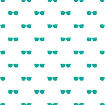 Blue sunglasses pattern, cartoon style Stock Illustration