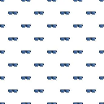 Blue sunglasses pattern repeating on a white background Stock Illustration