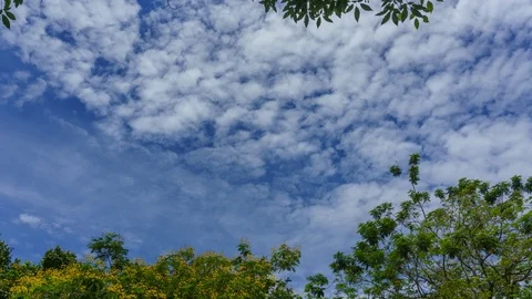 Blue sunny sky time lapse with moving clouds Stock Footage 92154196