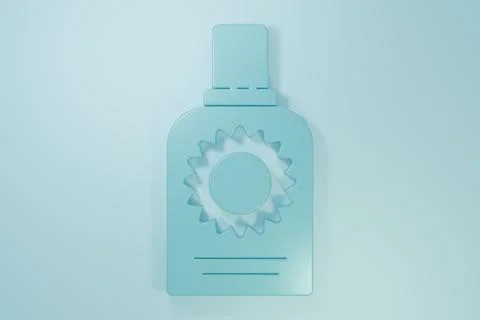 Blue Sunscreen spray bottle icon isolated on blue background. Protection fo.. Stock Illustration