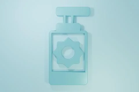 Blue Sunscreen spray bottle icon isolated on blue background. Protection fo.. Stock Illustration