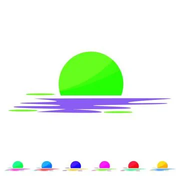 Blue sunset cartoon vector graphic Illustrazione stock