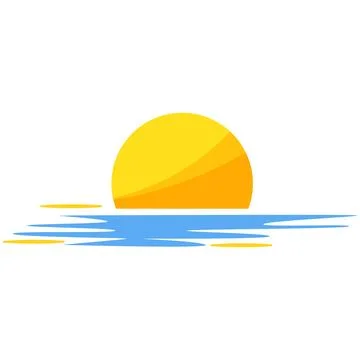 Blue sunset cartoon vector illustration Stock Illustration