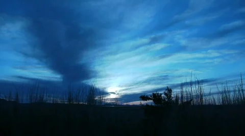 Blue Sunset Stock Footage 608813