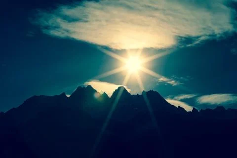 Blue sunset Stock Photos