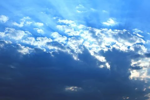 Blue sunset sky. Stock Photos