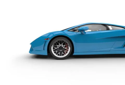 Blue Supercar Side View Stock Illustration