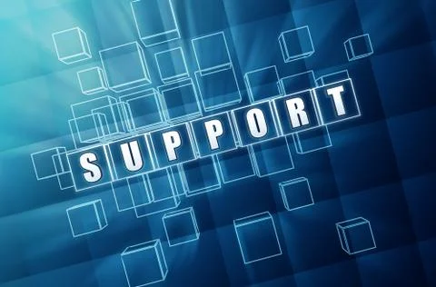 Blue support in glass blocks Stock Illustration