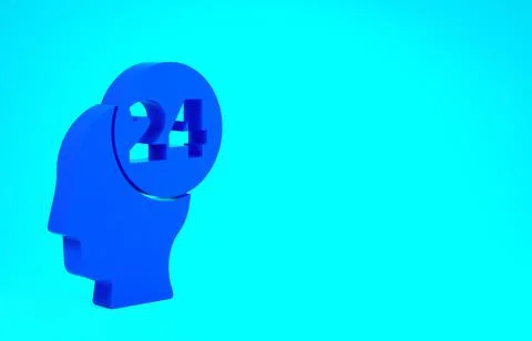 Blue Support operator in touch icon isolated on blue background. Concept for  Stock Illustration