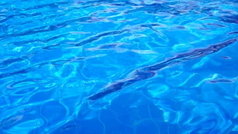 Blue surface water in the pool Stock Footage 106492429