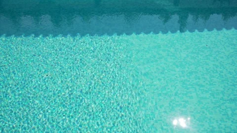 Blue surface water in the pool.Water ripples. Stock Footage 133561817