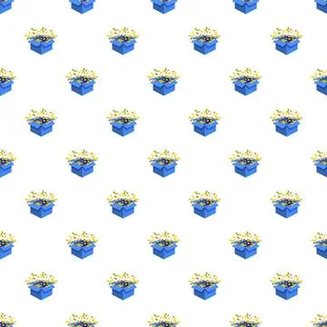 Blue surprise gift boxes with confetti pattern Stock Illustration