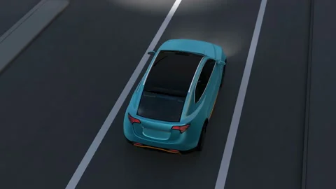 Blue SUV avoid an accident from a minivan at crossroad Stock Footage 90267742