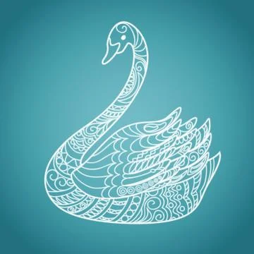 Blue swan Stock Illustration