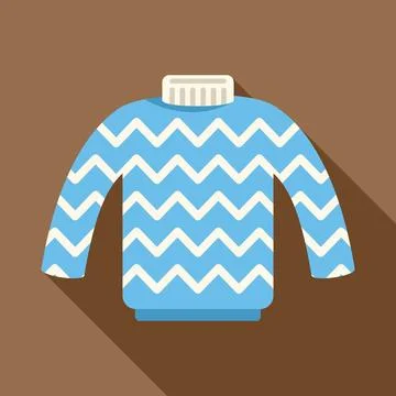 Blue sweater with chevron pattern showing long shadow Stock Illustration