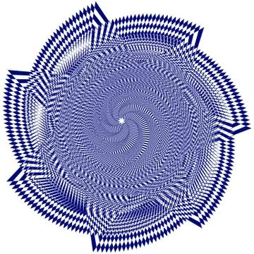 Blue sweeping pattern creates an optical illusion Stock Illustration