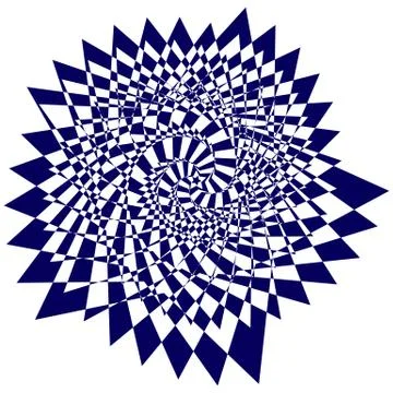 Blue sweeping pattern creates an optical illusion Illustration