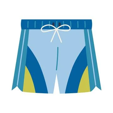 Blue swim trunks for men, designed for swimming, surfing, or summer activit.. Stock Illustration