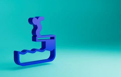 Blue Swimmer diving into pool icon isolated on blue background. Minimalism イラスト素材
