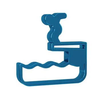 Blue Swimmer diving into pool icon isolated on transparent background. Stock Illustration