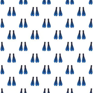 Blue swimming flippers repeating pattern illustration Illustrazione stock