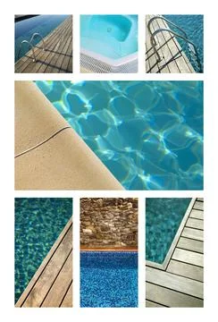 Blue swimming ools Stock Photos