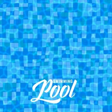 Blue swimming pool background with caustics Stock Illustration