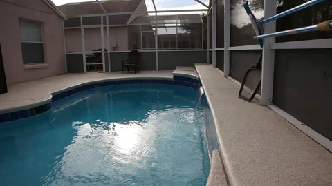 A blue swimming pool Stock Footage 94040714