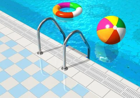 Blue swimming pool Stock Illustration