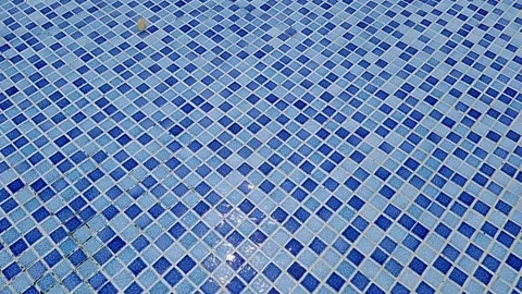 Blue Swimming Pool Tile Background with Clear Water Ripple Stock Footage 342958449