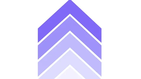 Blue swipe up pointing solid arrow icon. Up direction animated arrow on whi.. Stock Footage 293555170