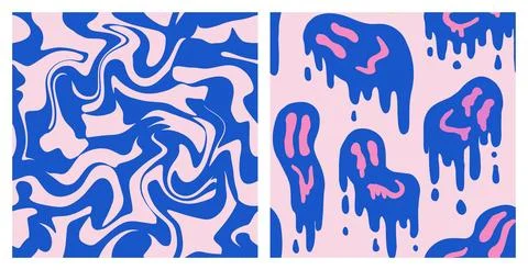 Blue swirl set Illustrazione stock