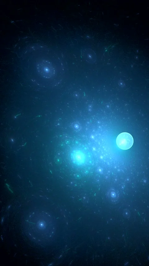 Blue swirling glowing pattern of curved shapes on black background Video stock 337215915