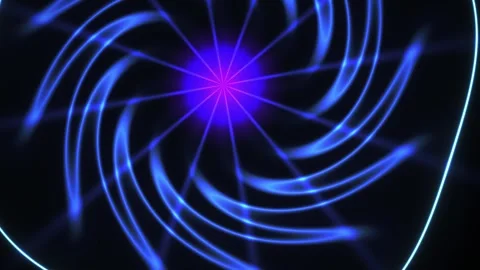 Blue swirling light pattern on dark background with glowing purple center. Stock Footage 335506064