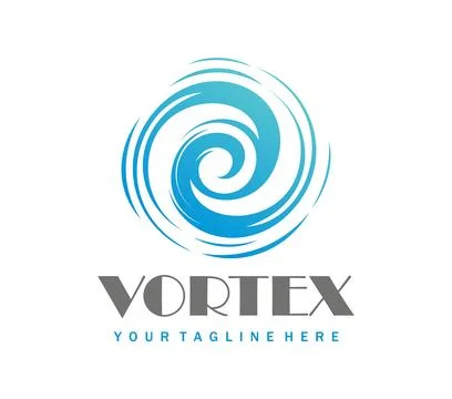 Blue swirling vortex wind emblem Stock-Illustration