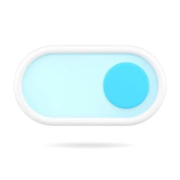 Blue switch button 3d icon. Round knob for switching and adjusting electron.. Stock Illustration