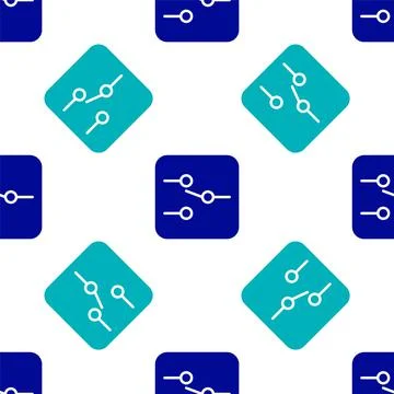 Blue Switch in electronic circuit icon isolated seamless pattern on white Stock Illustration