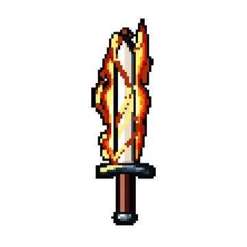 Blue sword effect pixel art vector illustration Illustrazione stock