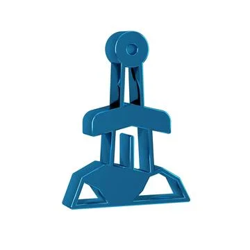 Blue Sword in the stone icon isolated on transparent background. Excalibur .. Stock Illustration