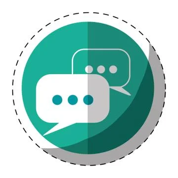 Blue symbol bubbles button icon Stock Illustration